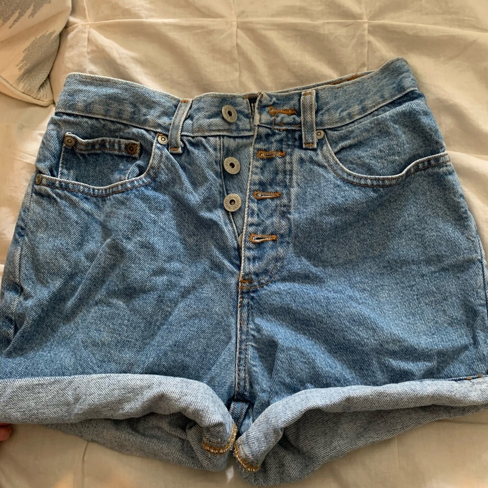 Vintage button up denim shorts